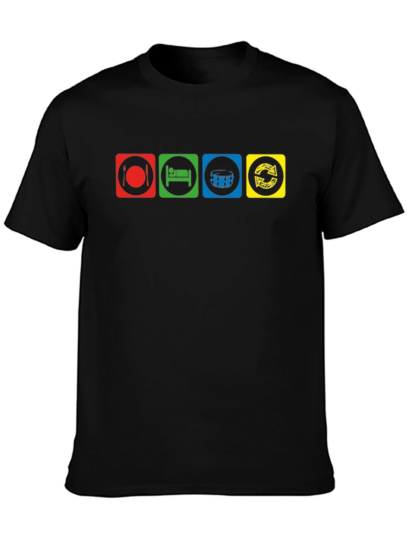 Eat Sleep Drum Repeat Black T-Shirt
