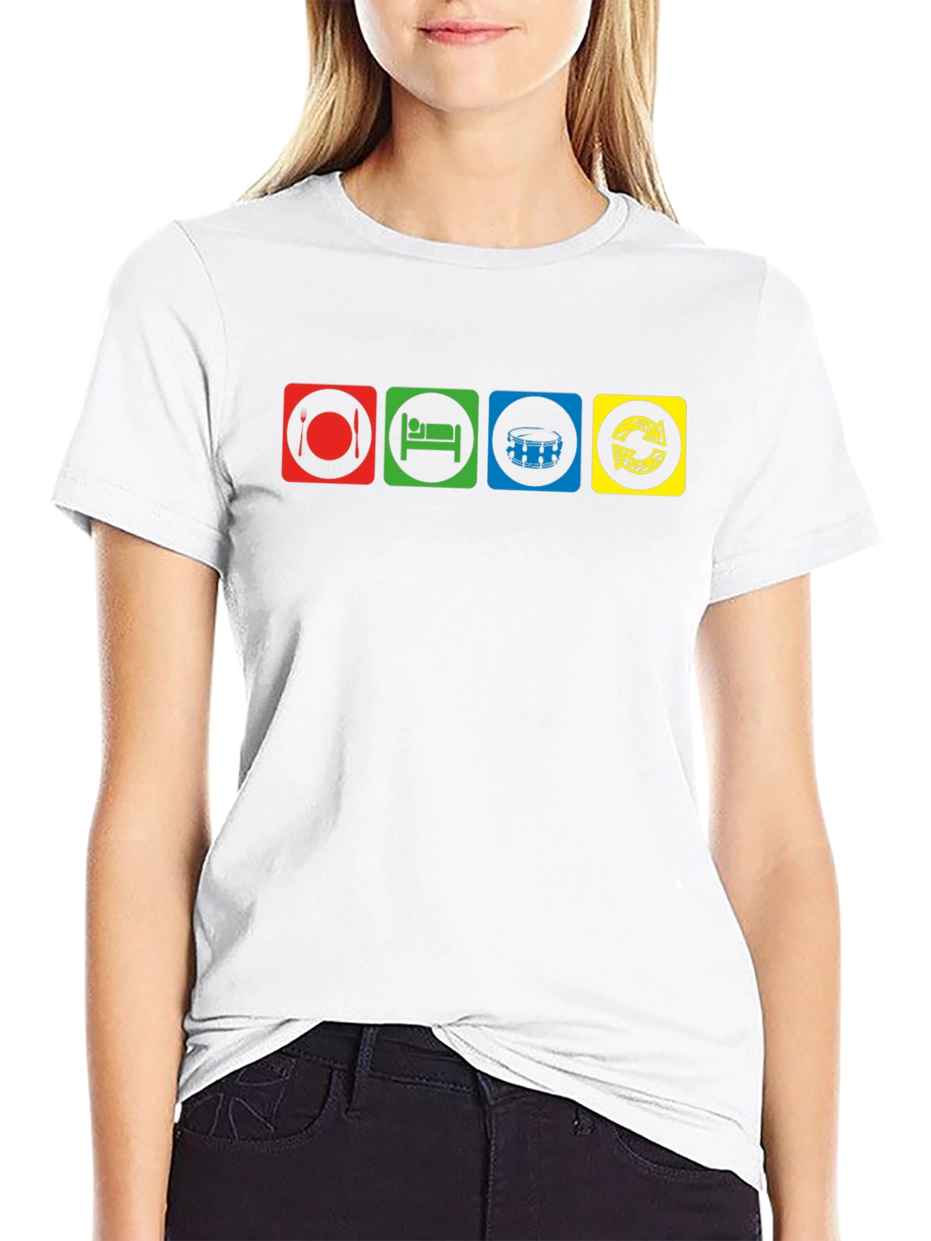 Eat Sleep Drum Repeat Black T-Shirt
