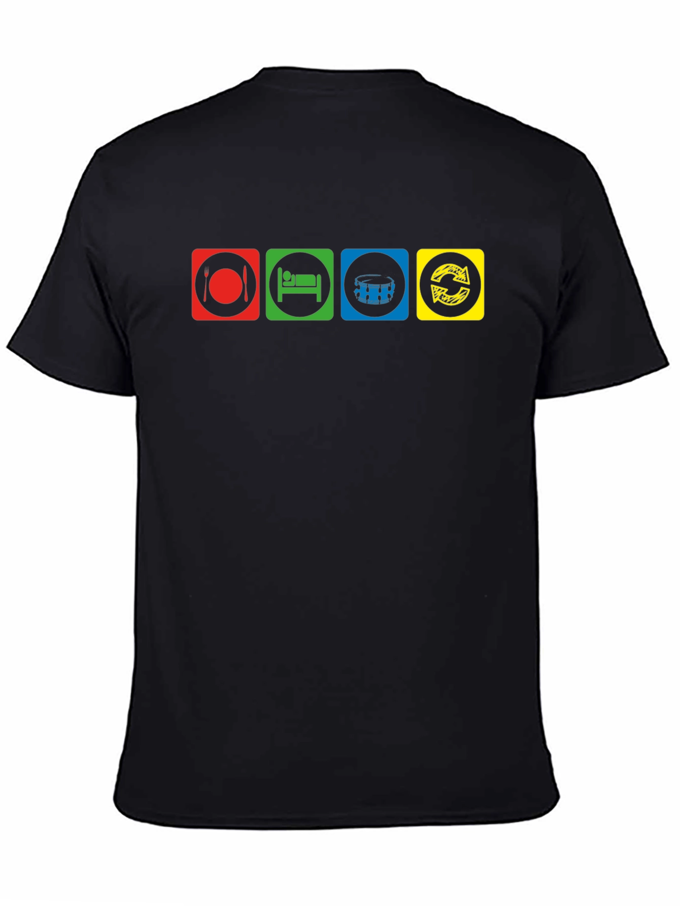 Eat Sleep Drum Repeat Black T-Shirt