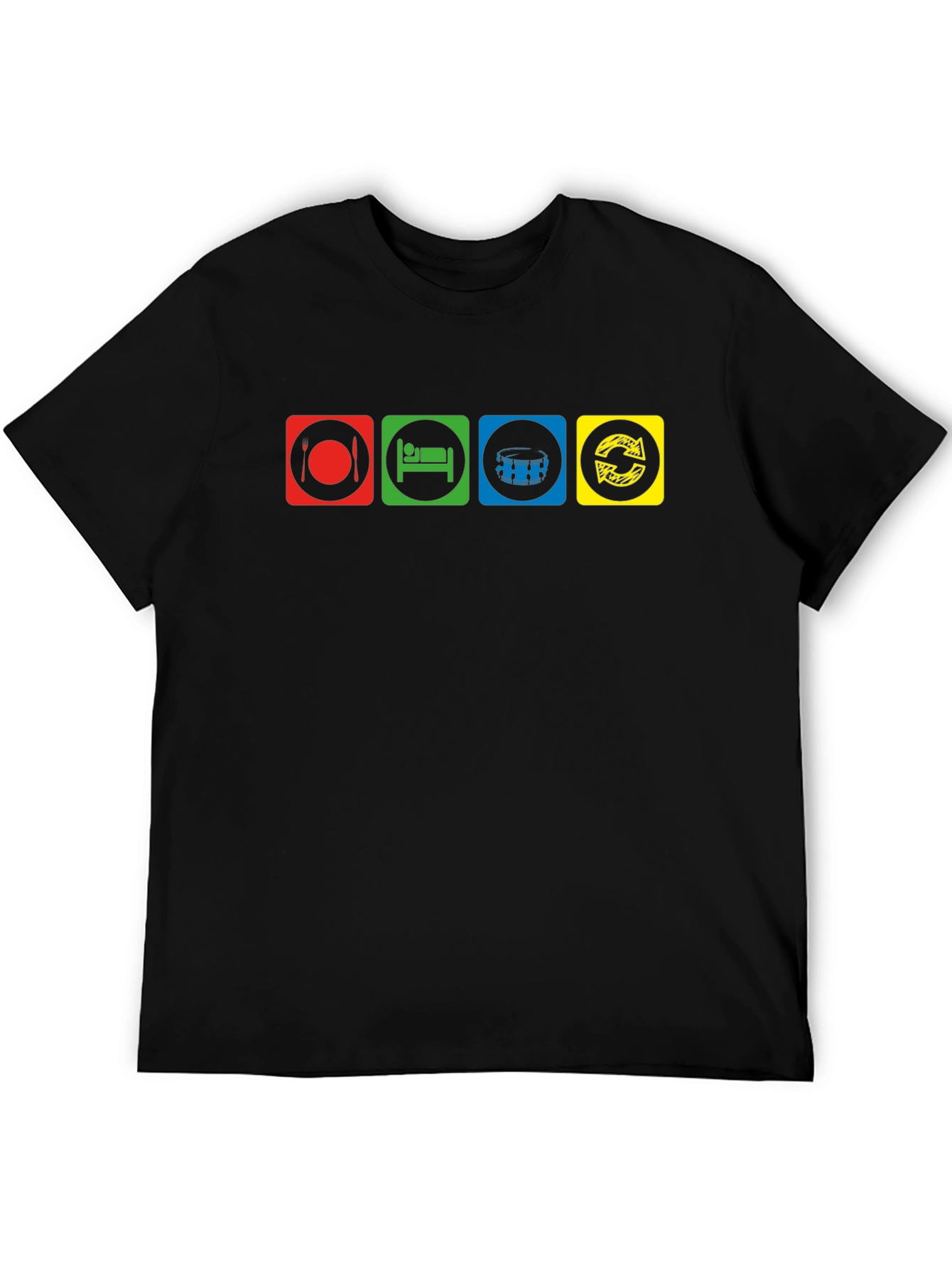 Eat Sleep Drum Repeat Black T-Shirt