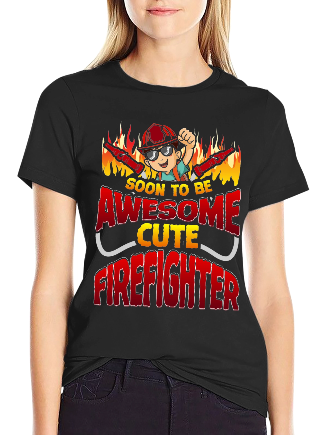 Awesome Cute Firefighter T-Shirt