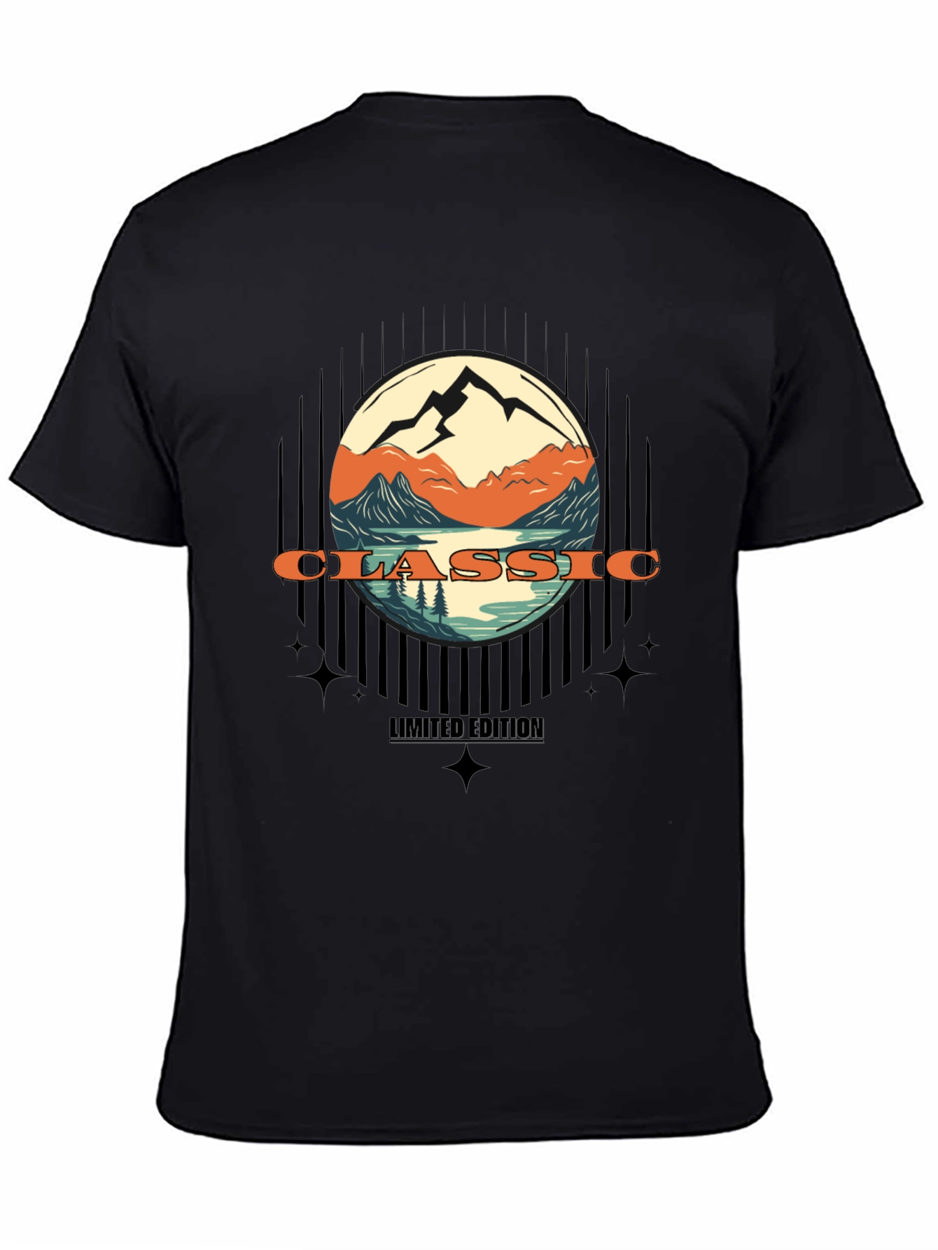 Classic Mountain Scene Graphic T-Shirt