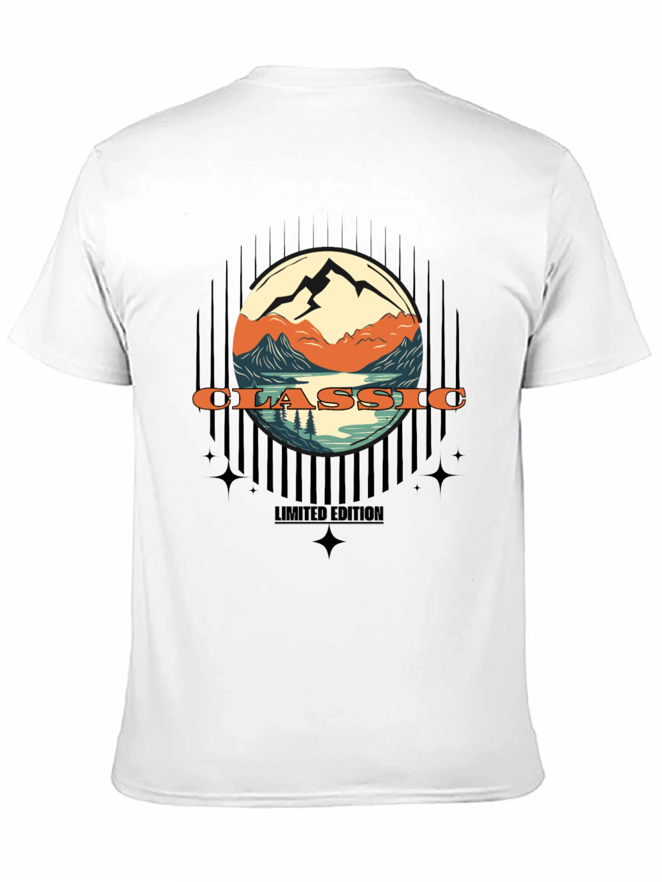 Classic Mountain Scene Graphic T-Shirt