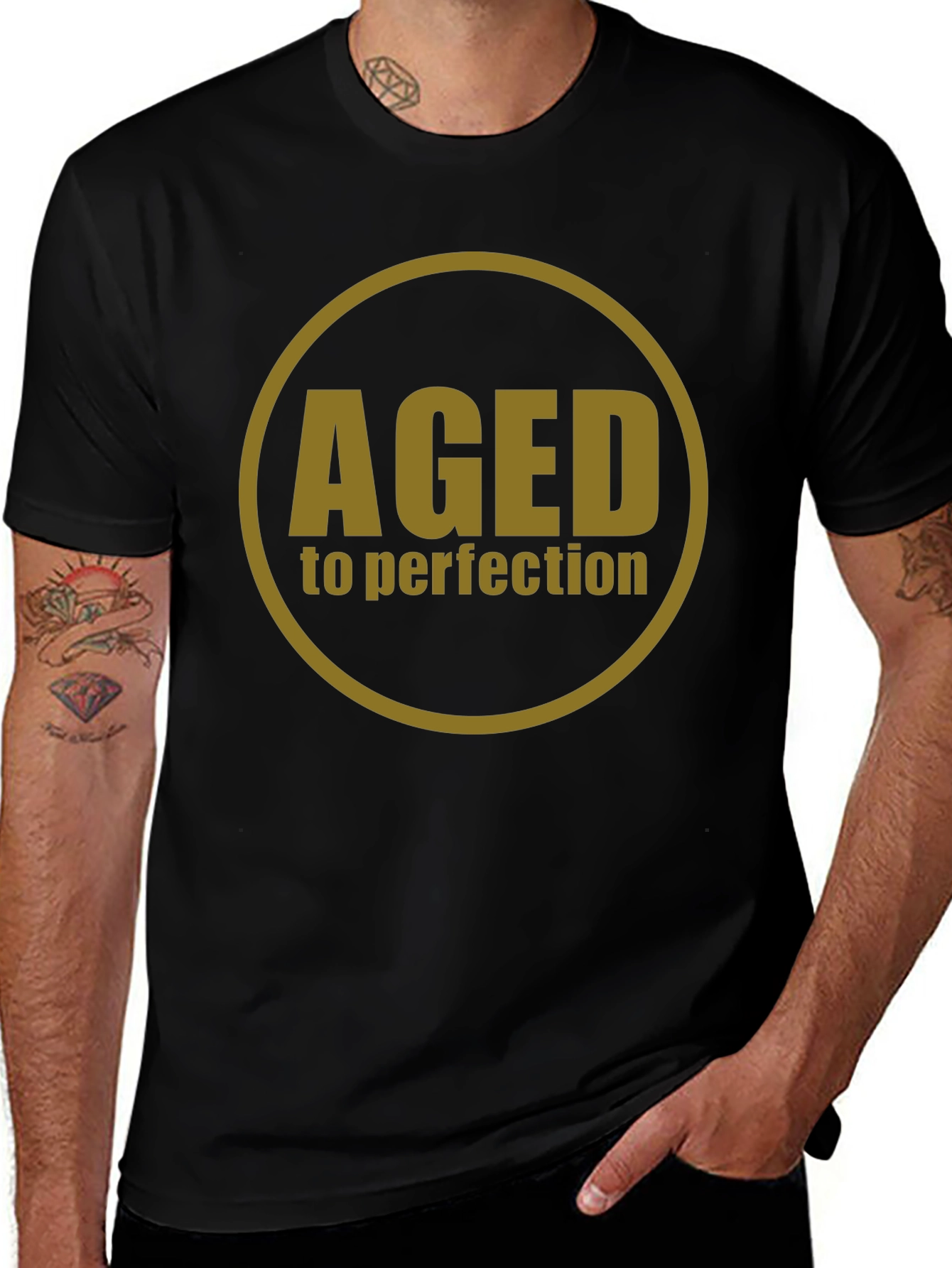 Aged to Perfection Black Graphic Tee