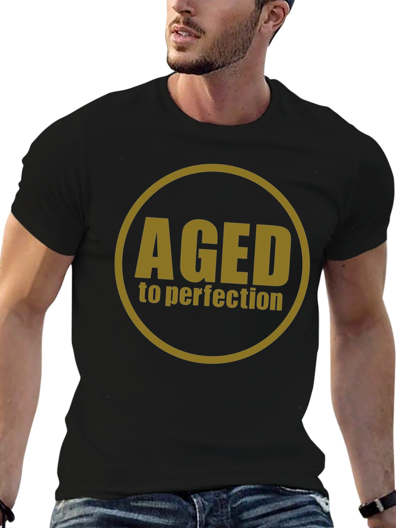 Aged to Perfection Black Graphic Tee