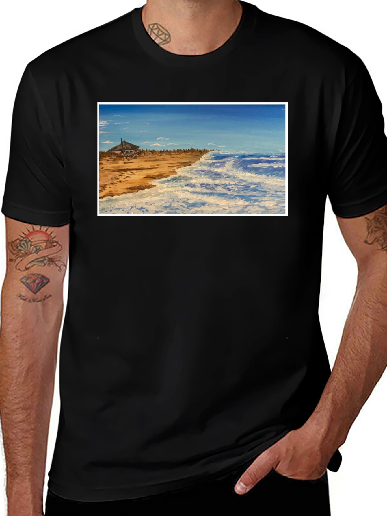 Beach House Graphic Tee - Coastal Style