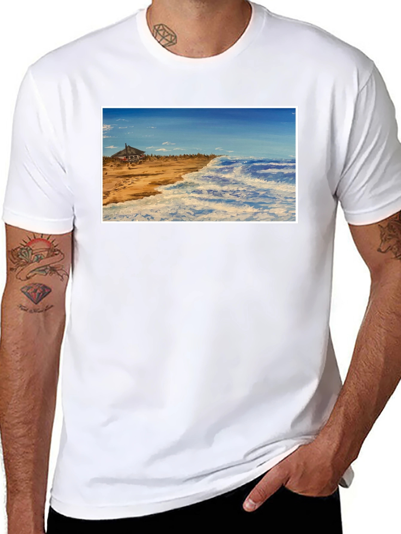Beach House Graphic Tee - Coastal Style