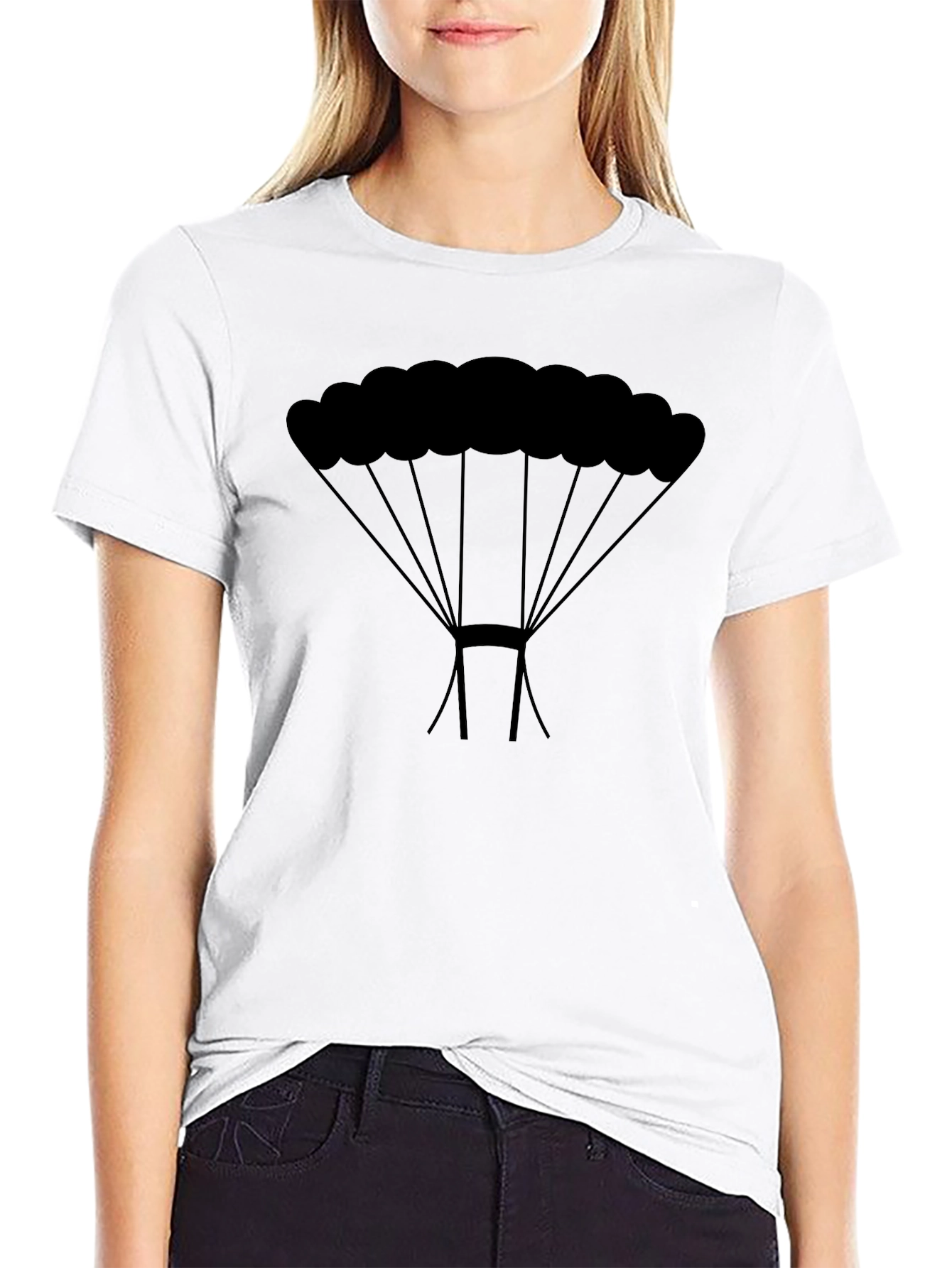 Black Parachute Graphic Tee - Skydiving Apparel