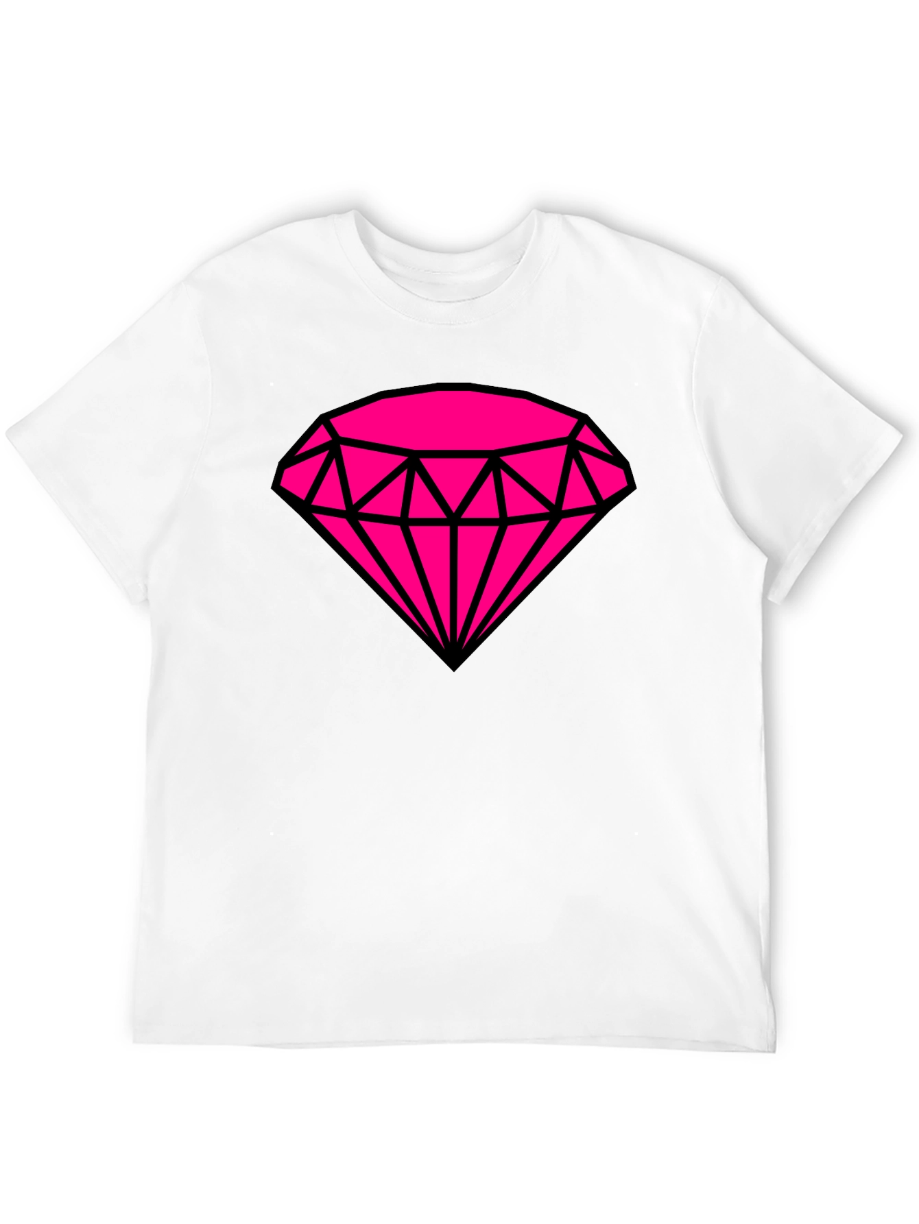 Bold Graphic Tee: Hot Pink Diamond Design