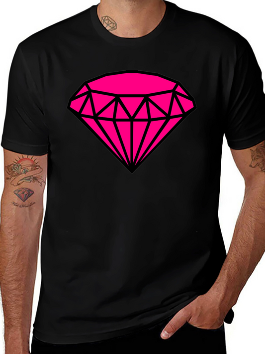 Bold Graphic Tee: Hot Pink Diamond Design