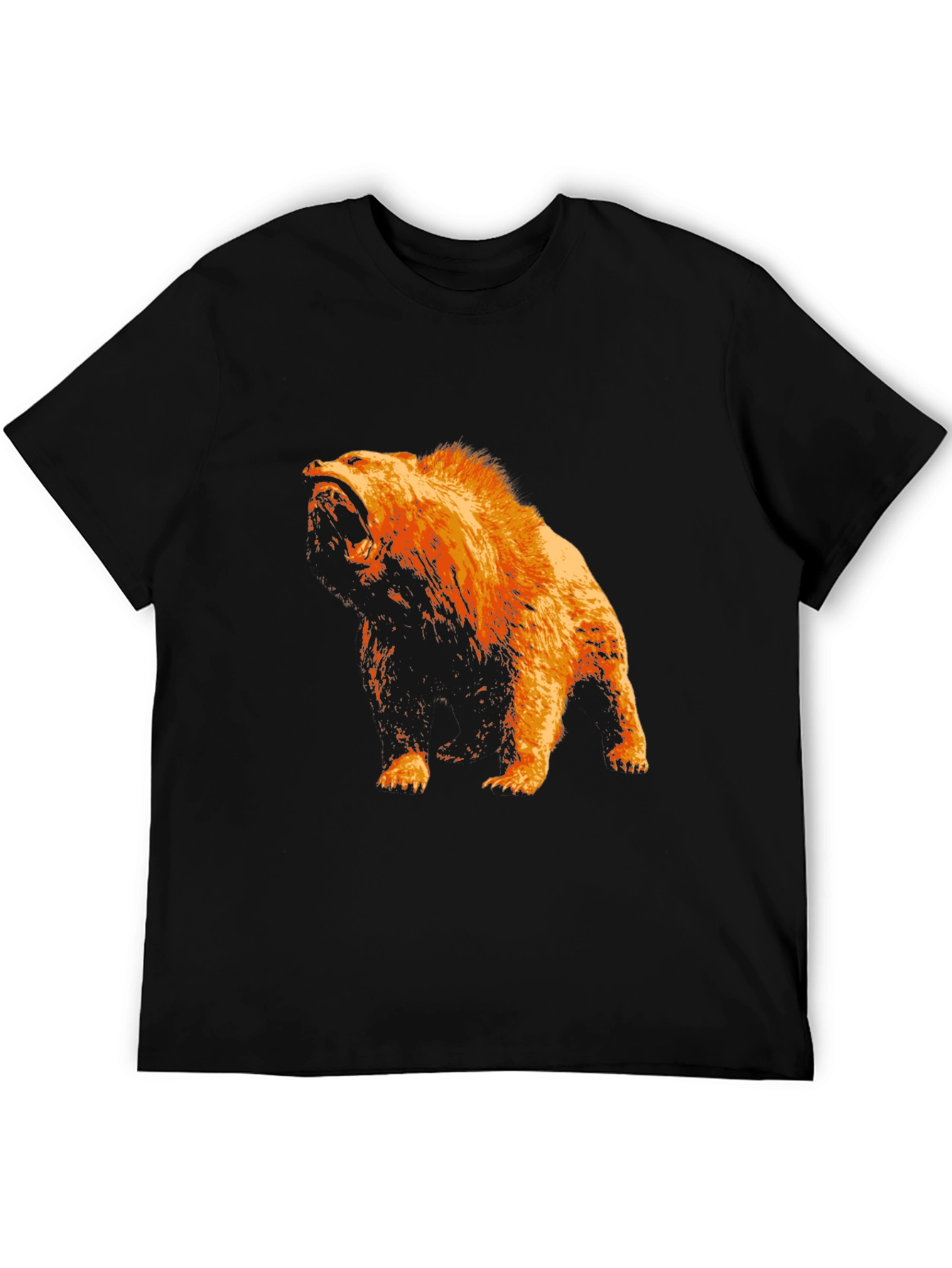 Bear Graphic T-Shirt - Black Cotton Tee