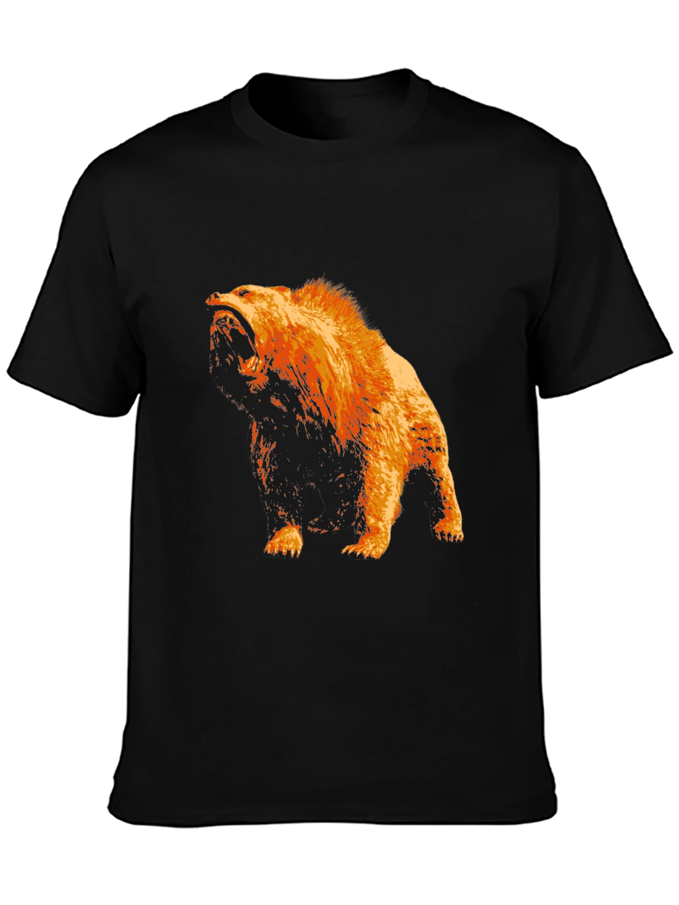 Bear Graphic T-Shirt - Black Cotton Tee