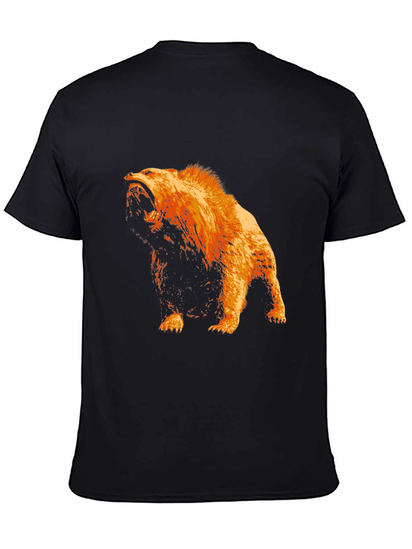 Bear Graphic T-Shirt - Black Cotton Tee