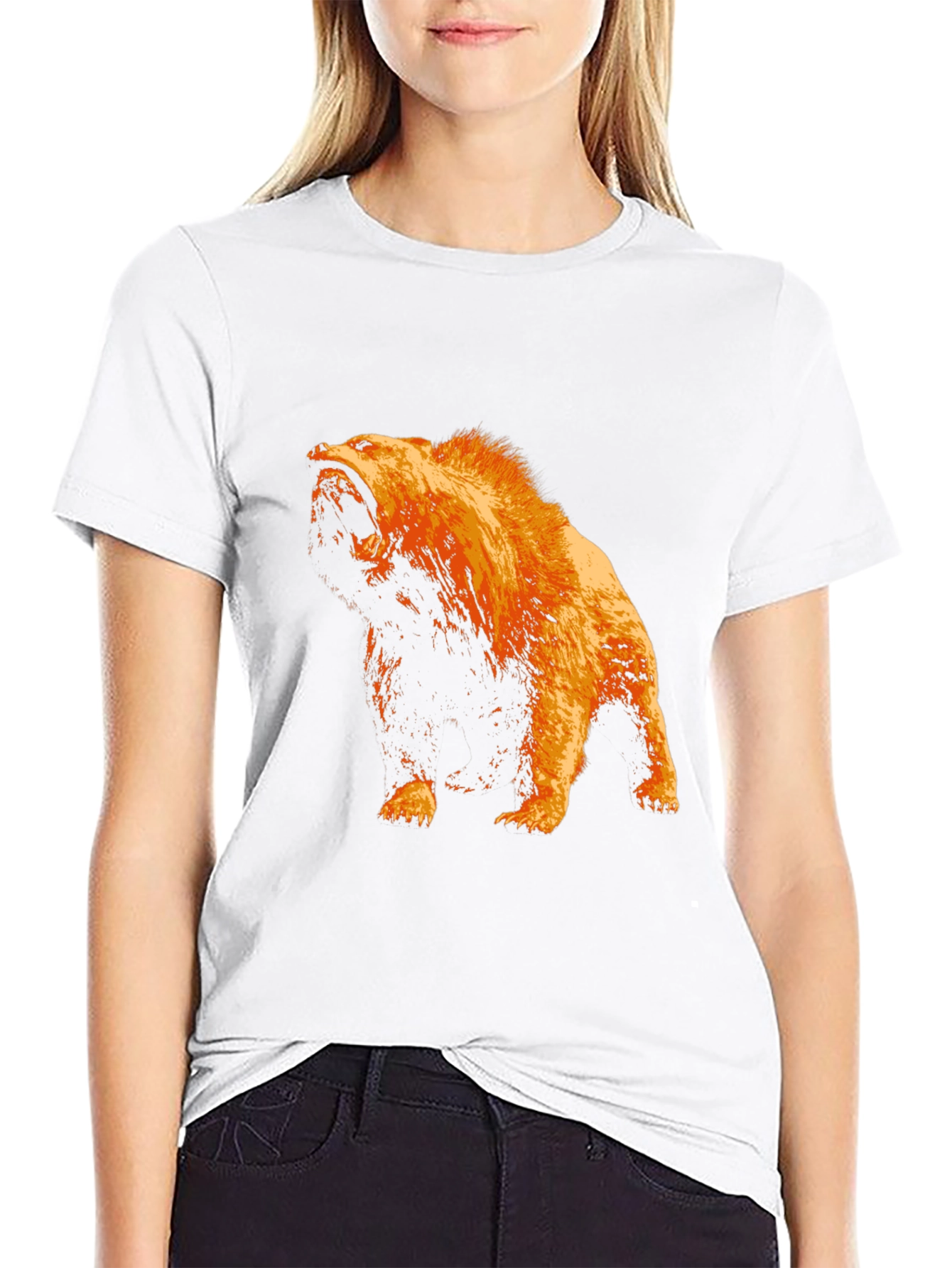 Bear Graphic T-Shirt - Black Cotton Tee