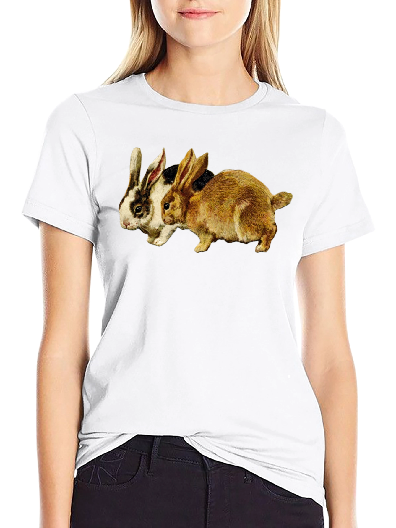 Rabbits Graphic Tee - Classic Black T-Shirt