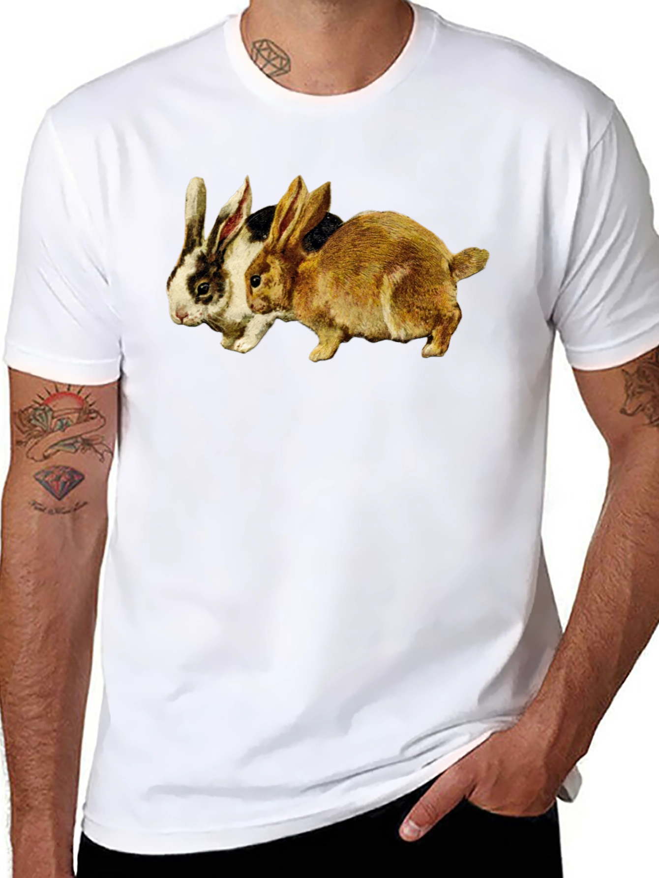 Rabbits Graphic Tee - Classic Black T-Shirt