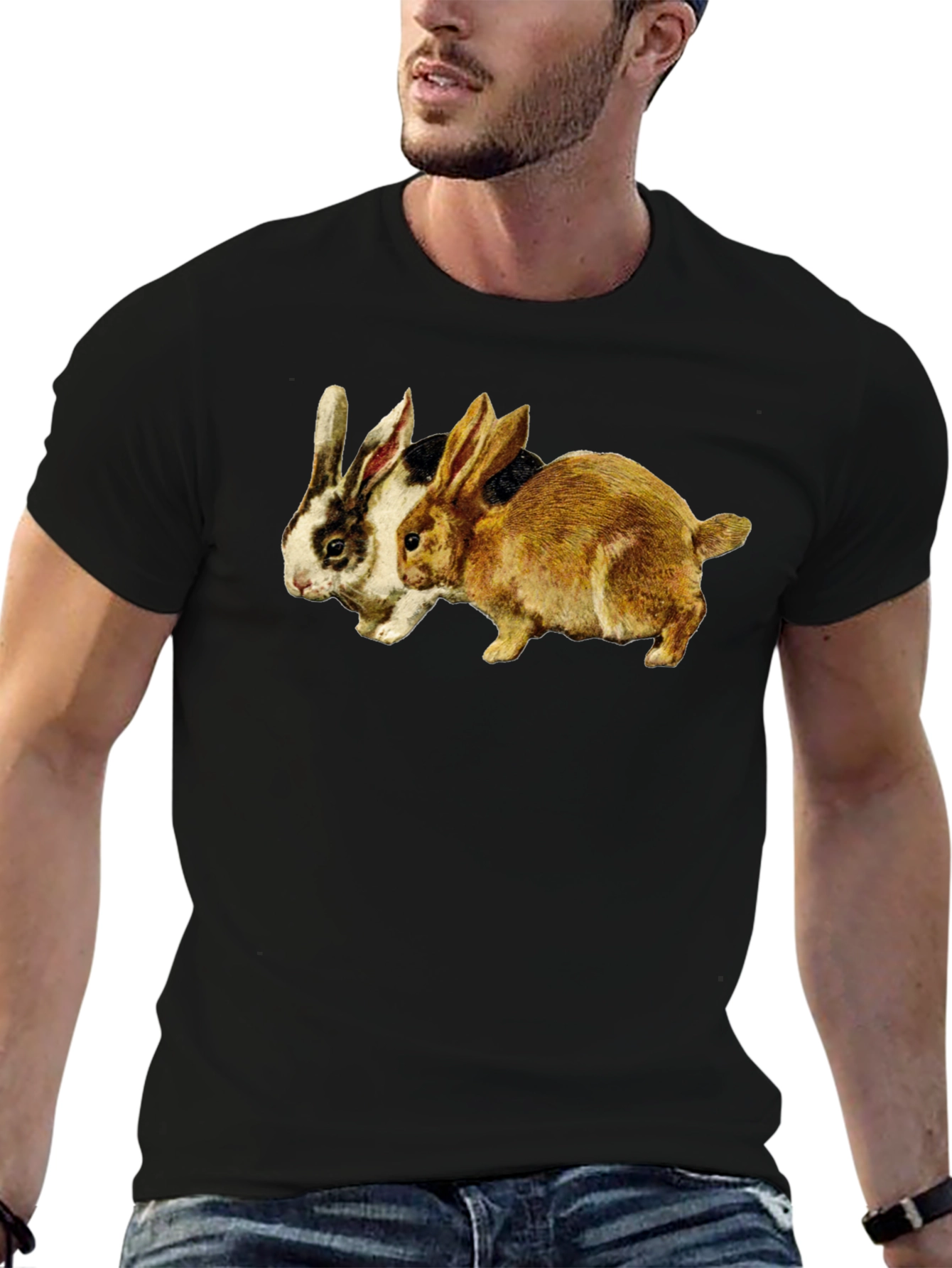 Rabbits Graphic Tee - Classic Black T-Shirt