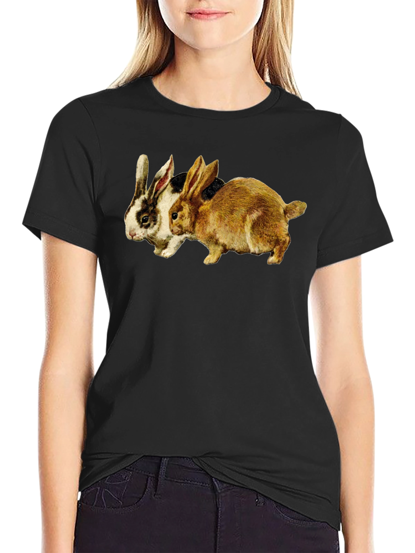 Rabbits Graphic Tee - Classic Black T-Shirt