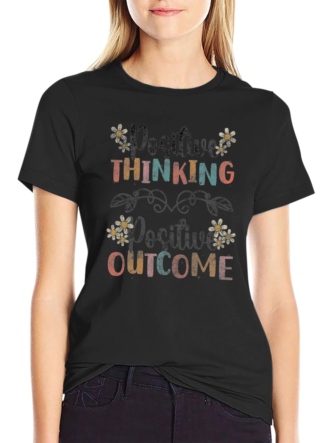 Positive Thinking Positive Outcome Graphic Tee