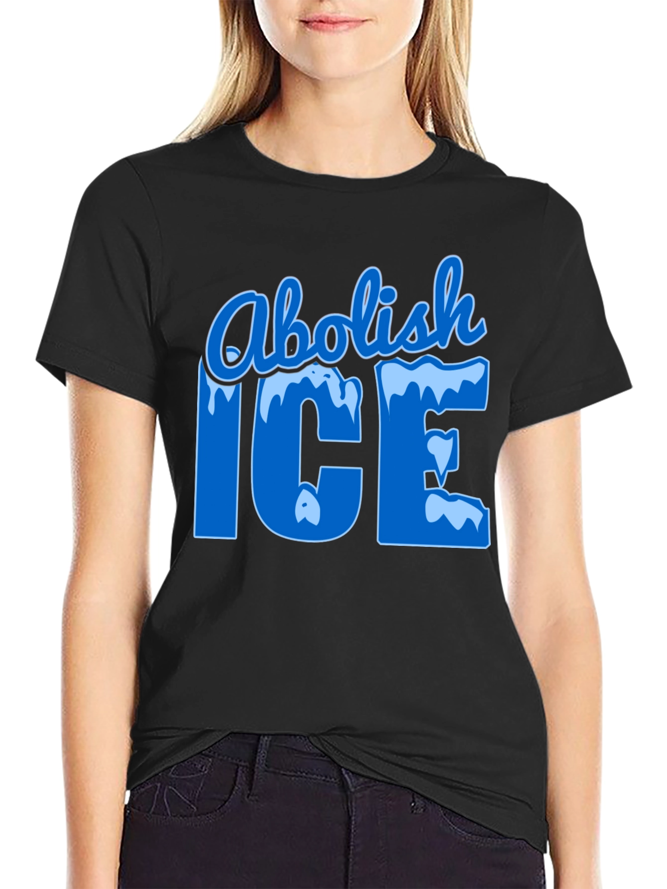 Abolish ICE Black Graphic T-Shirt