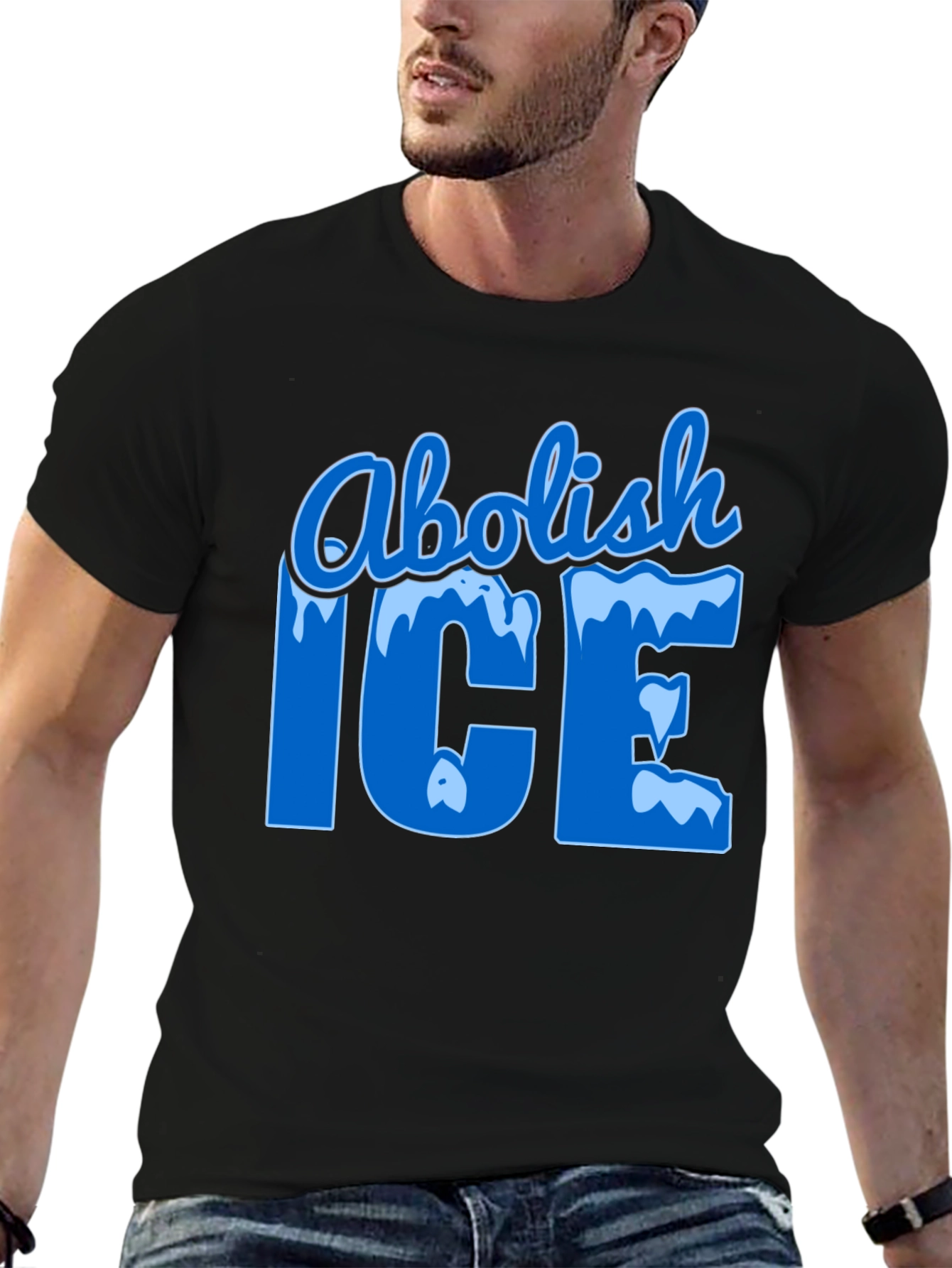 Abolish ICE Black Graphic T-Shirt