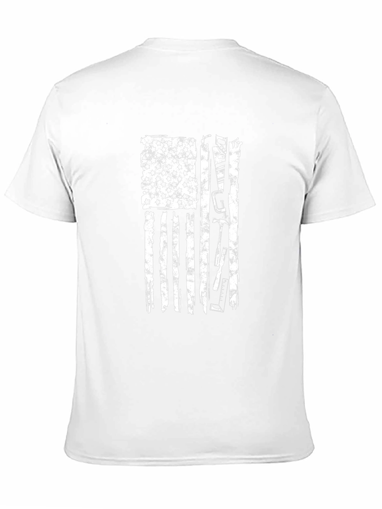 Distressed USA Flag Construction Worker T-Shirt