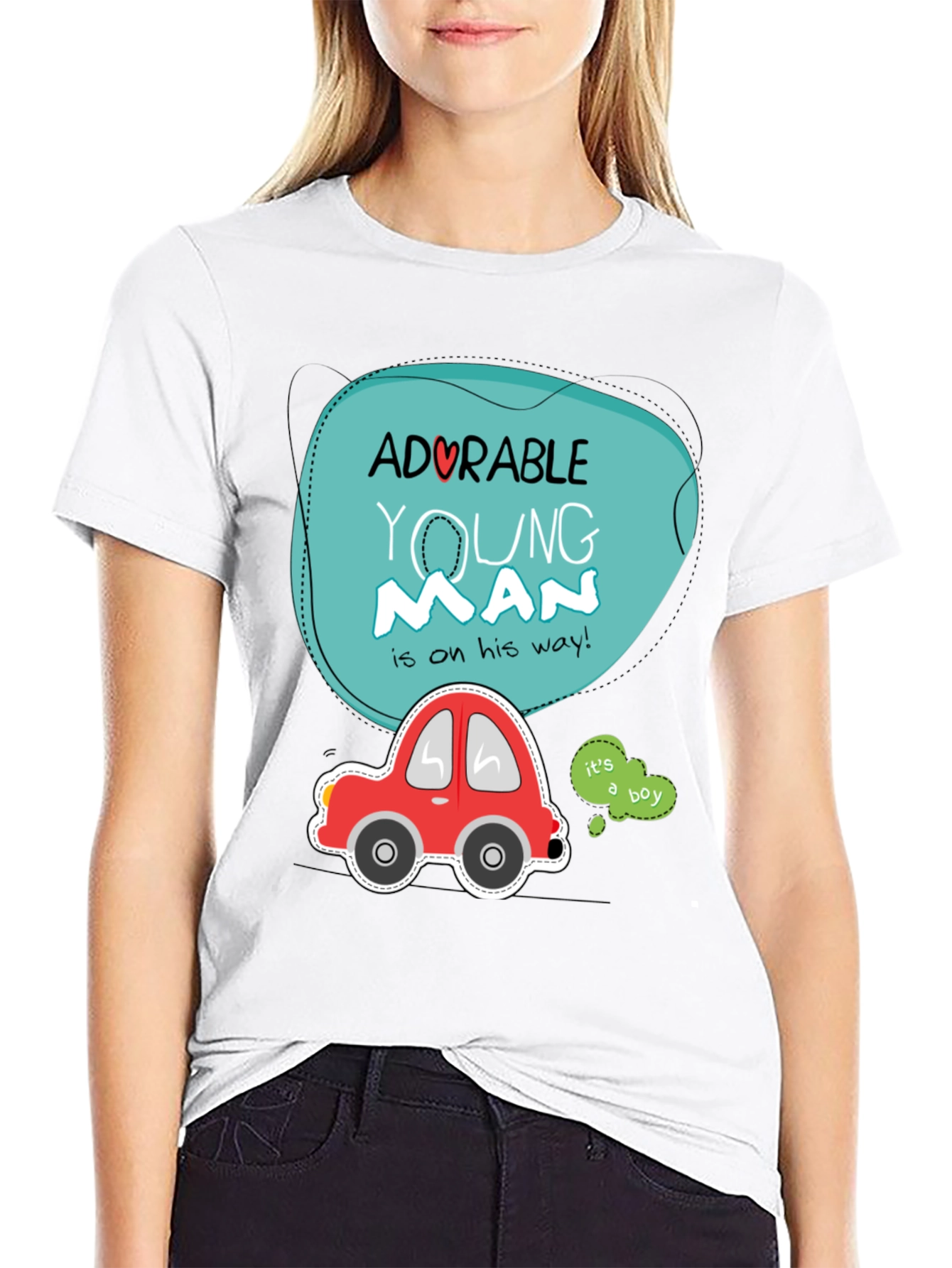 Adorable Young Man Baby Shower T-Shirt