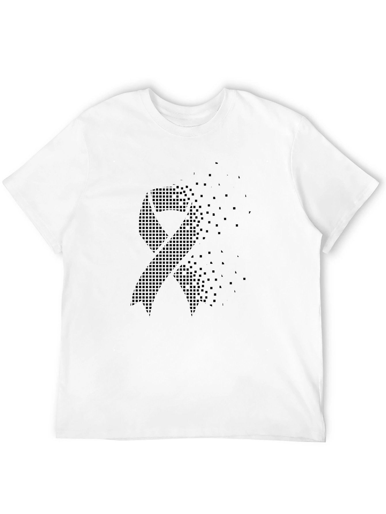 Black Ribbon Pixel Art Graphic T-Shirt
