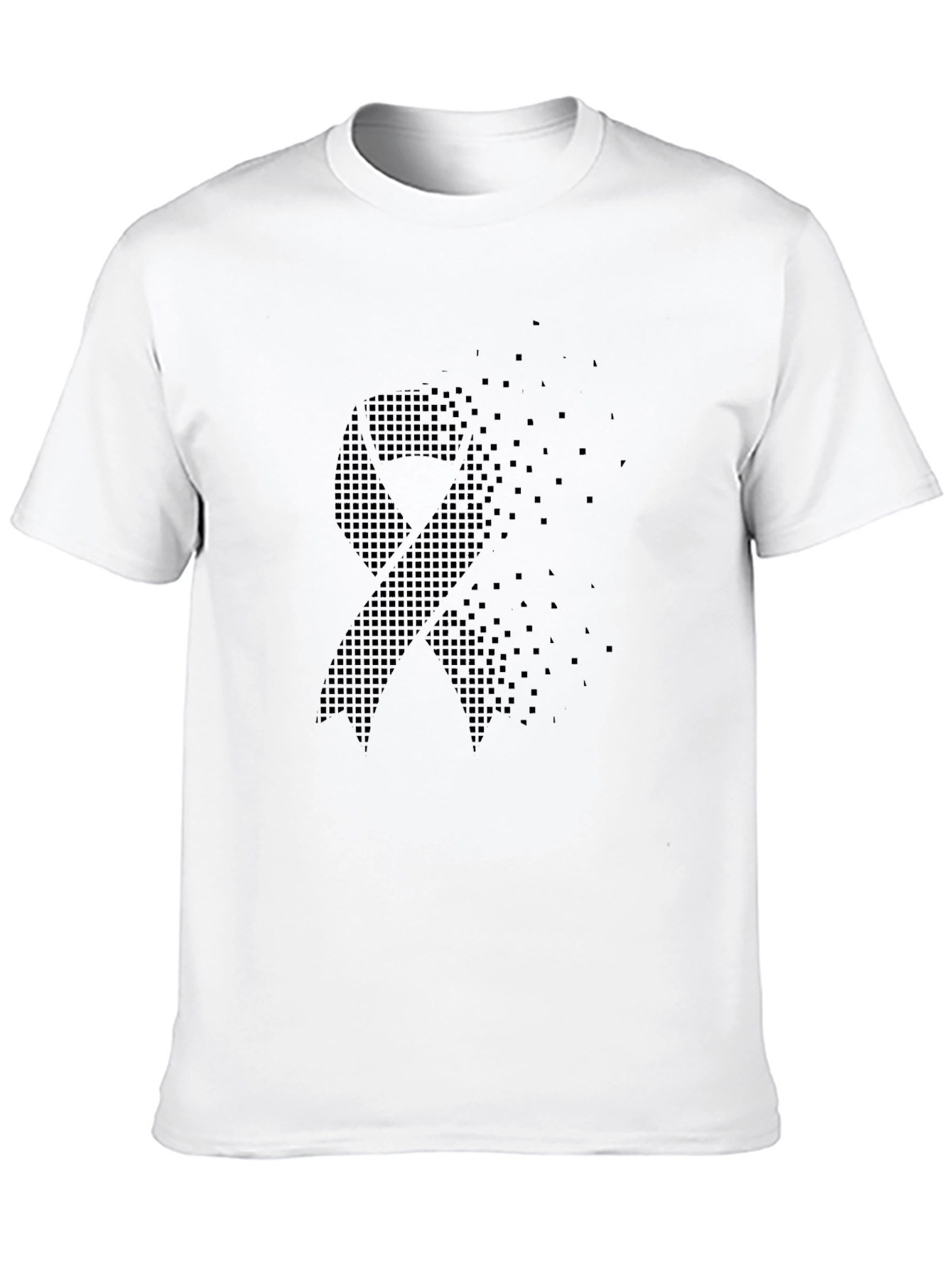 Black Ribbon Pixel Art Graphic T-Shirt
