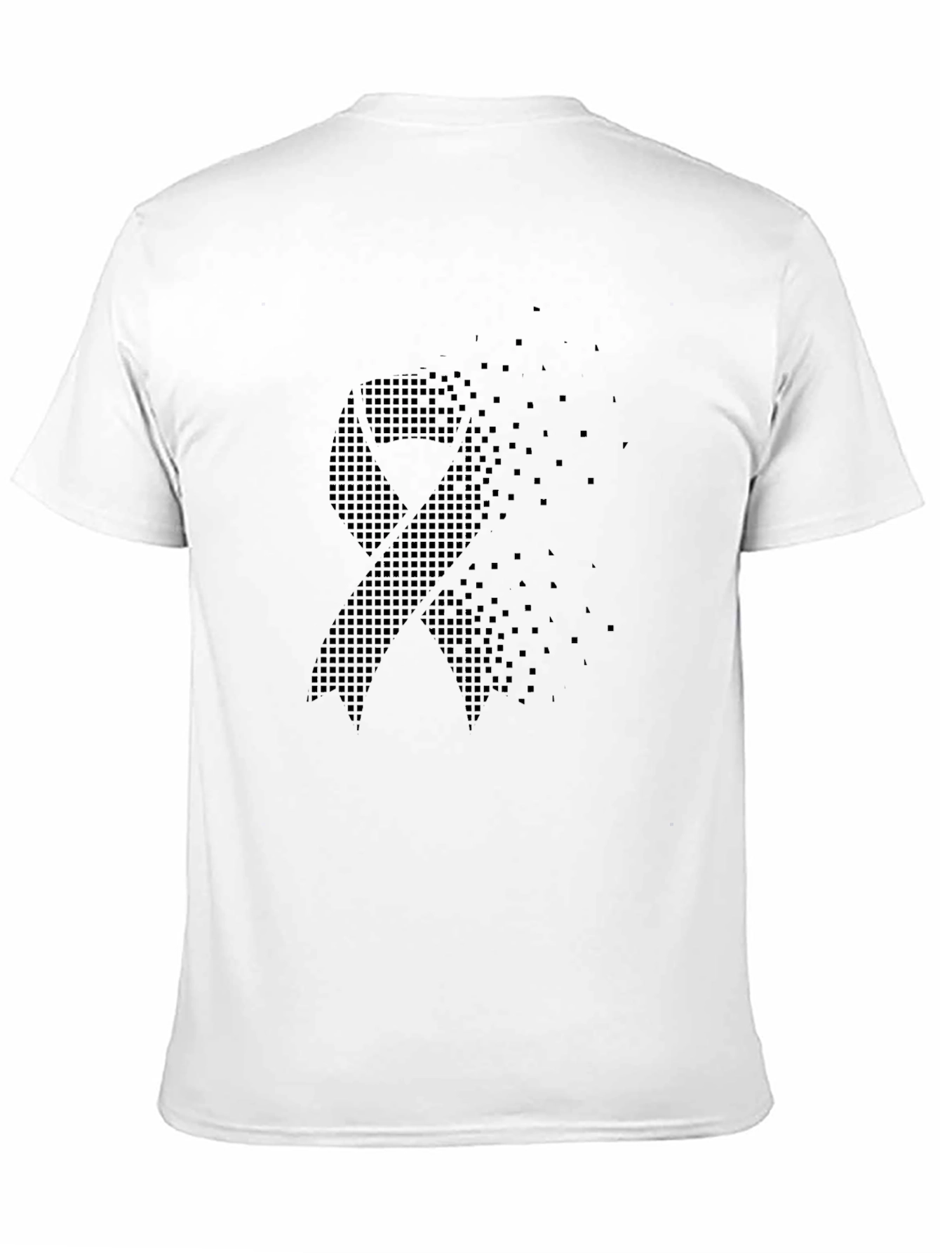 Black Ribbon Pixel Art Graphic T-Shirt
