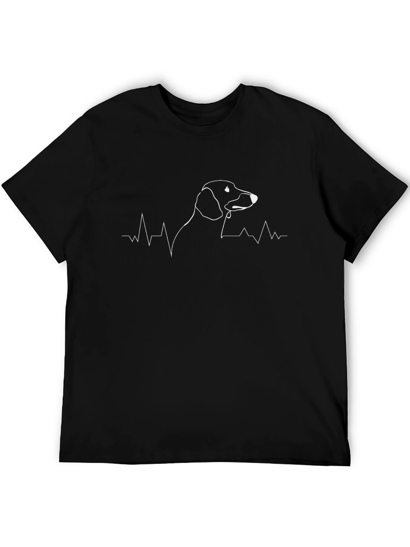Dachshund Heartbeat Graphic Tee - Black