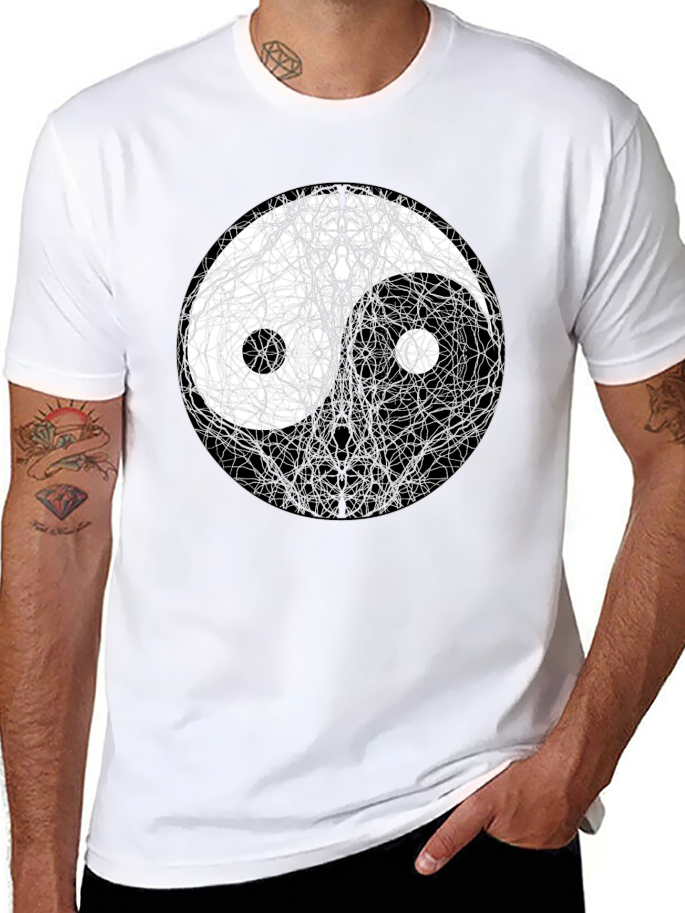 Yin Yang Tree Black T-Shirt