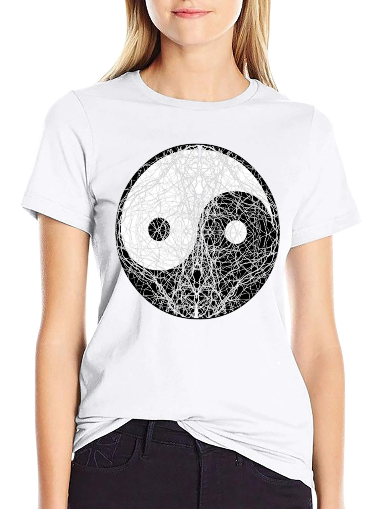 Yin Yang Tree Black T-Shirt