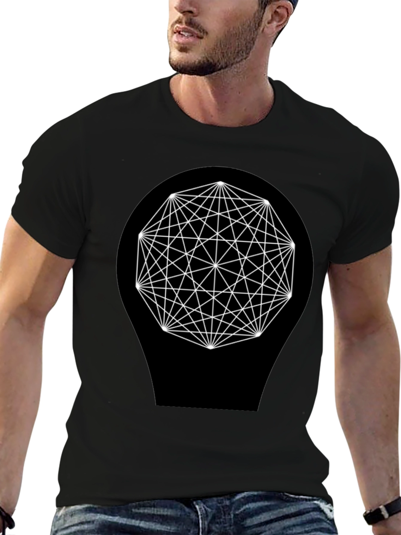 Geometric Design Black T-Shirt