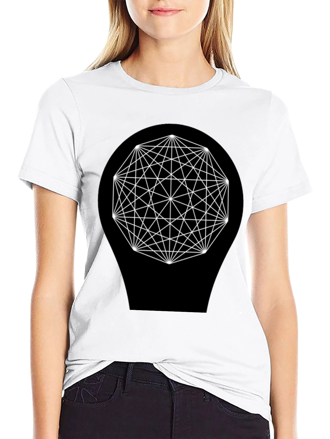 Geometric Design Black T-Shirt