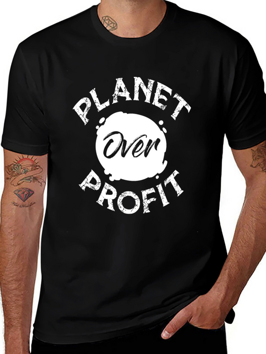 Planet Over Profit Graphic T-Shirt - Eco-Friendly Awareness Tee