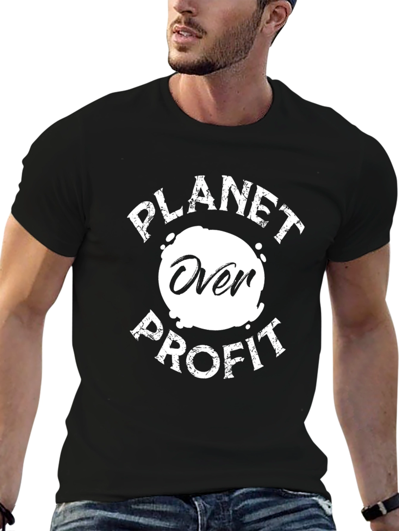 Planet Over Profit Graphic T-Shirt - Eco-Friendly Awareness Tee