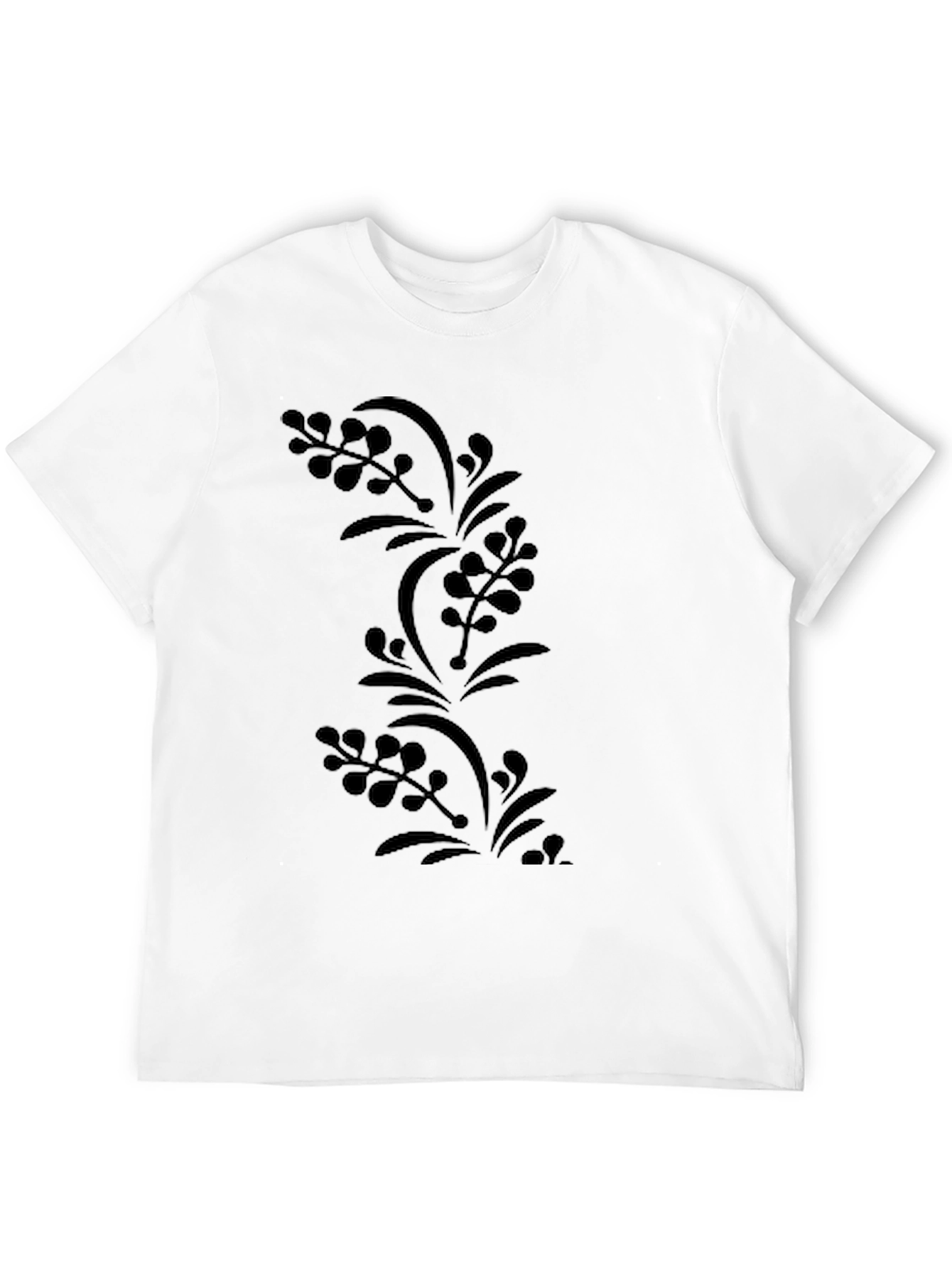 Mens Black Floral Print Tee