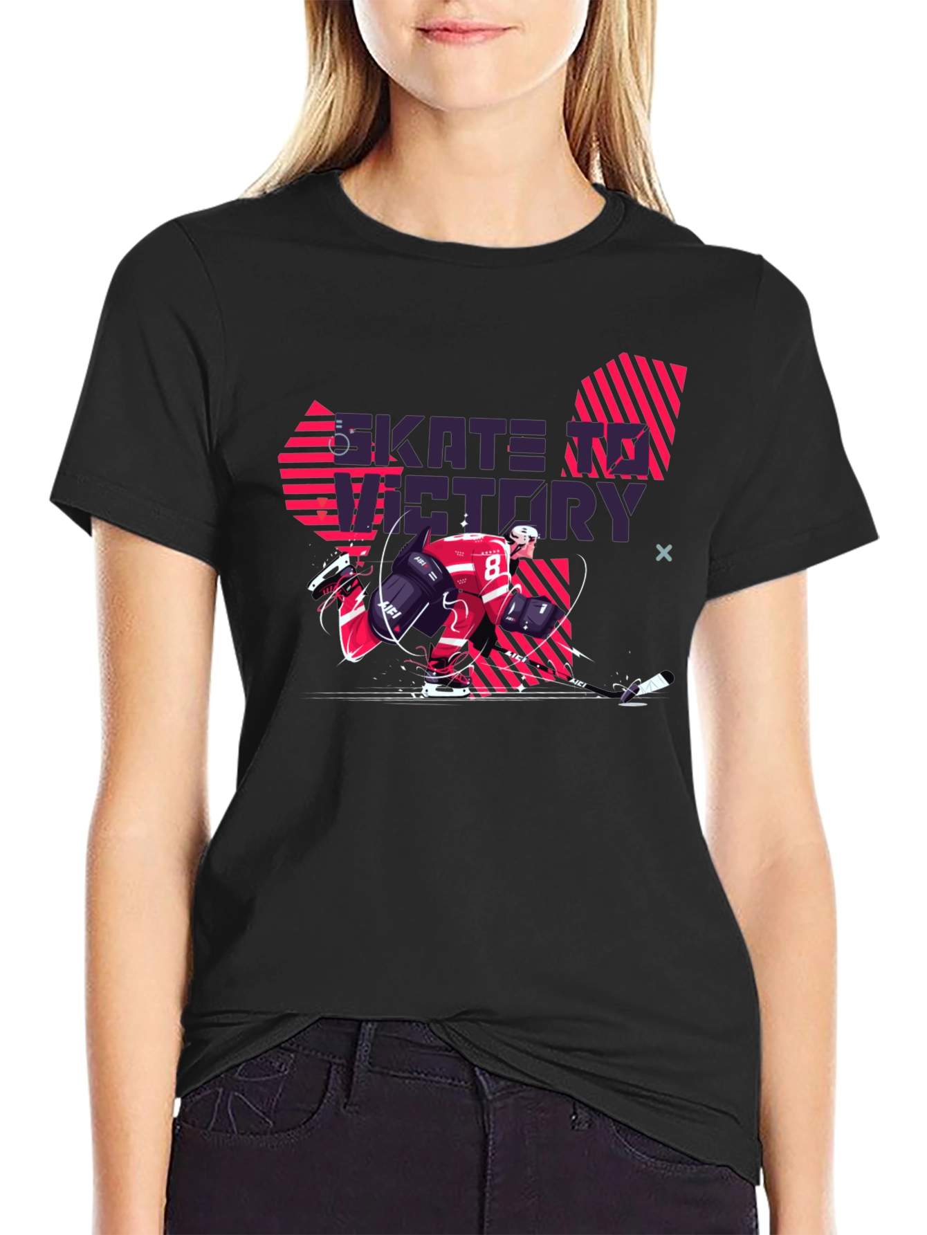 Skate to Victory Black Graphic Tee