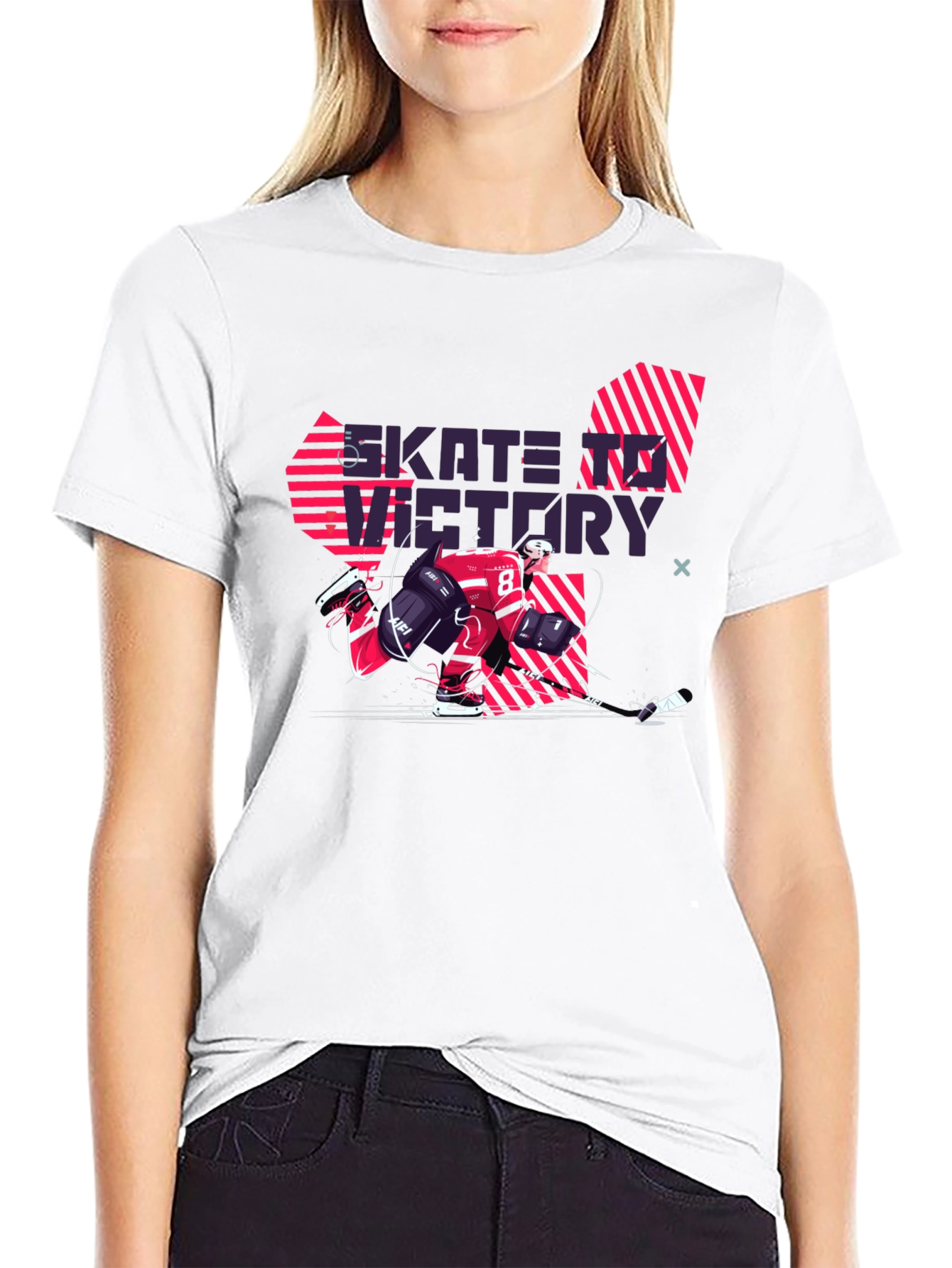 Skate to Victory Black Graphic Tee