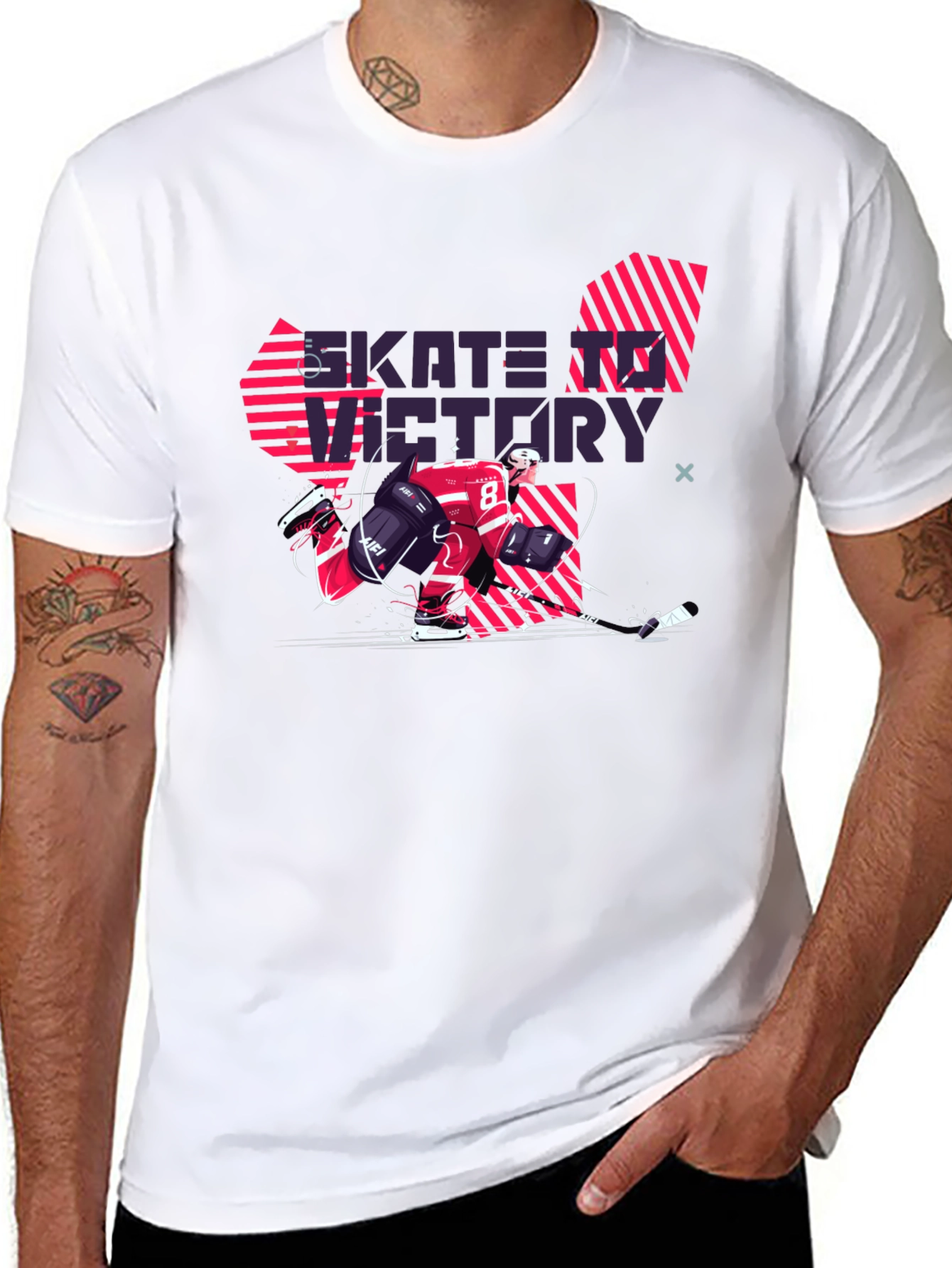 Skate to Victory Black Graphic Tee