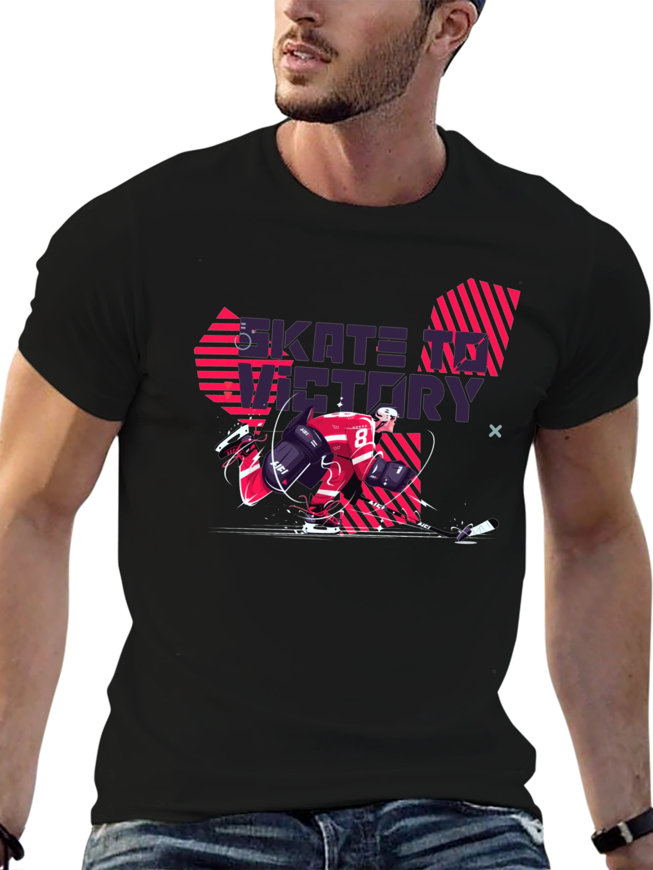 Skate to Victory Black Graphic Tee