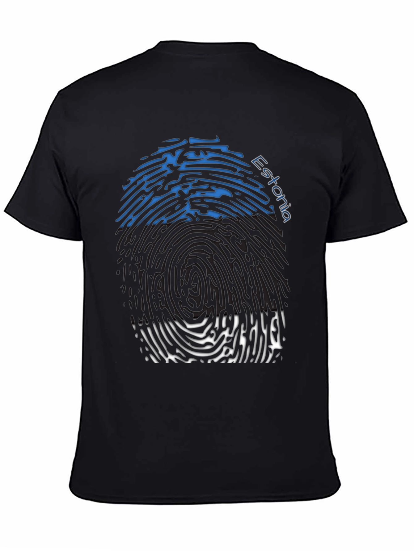 Estonia Fingerprint Flag T-Shirt - Unique Design