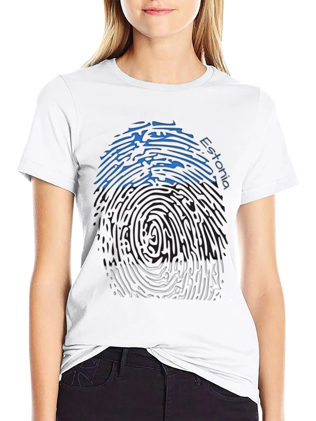 Estonia Fingerprint Flag T-Shirt - Unique Design