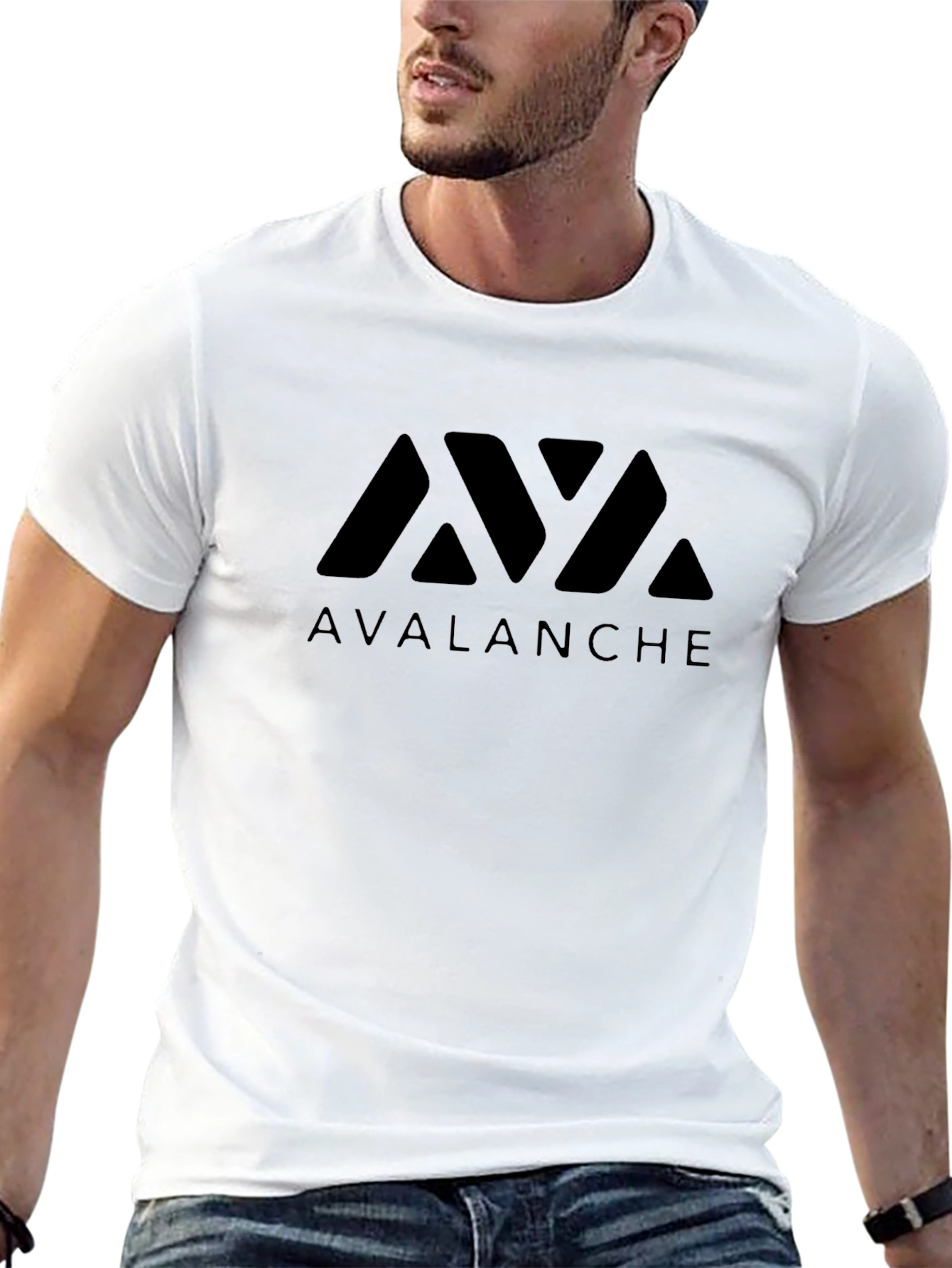 Avalanche Crypto Black Graphic T-Shirt