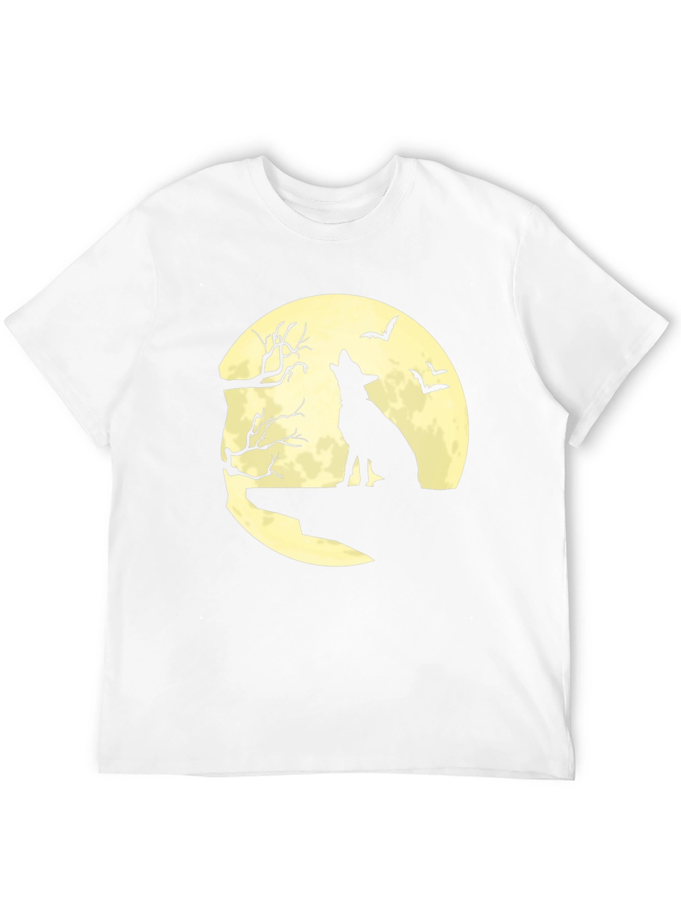 Halloween Wolf Moon Graphic Tee - Black