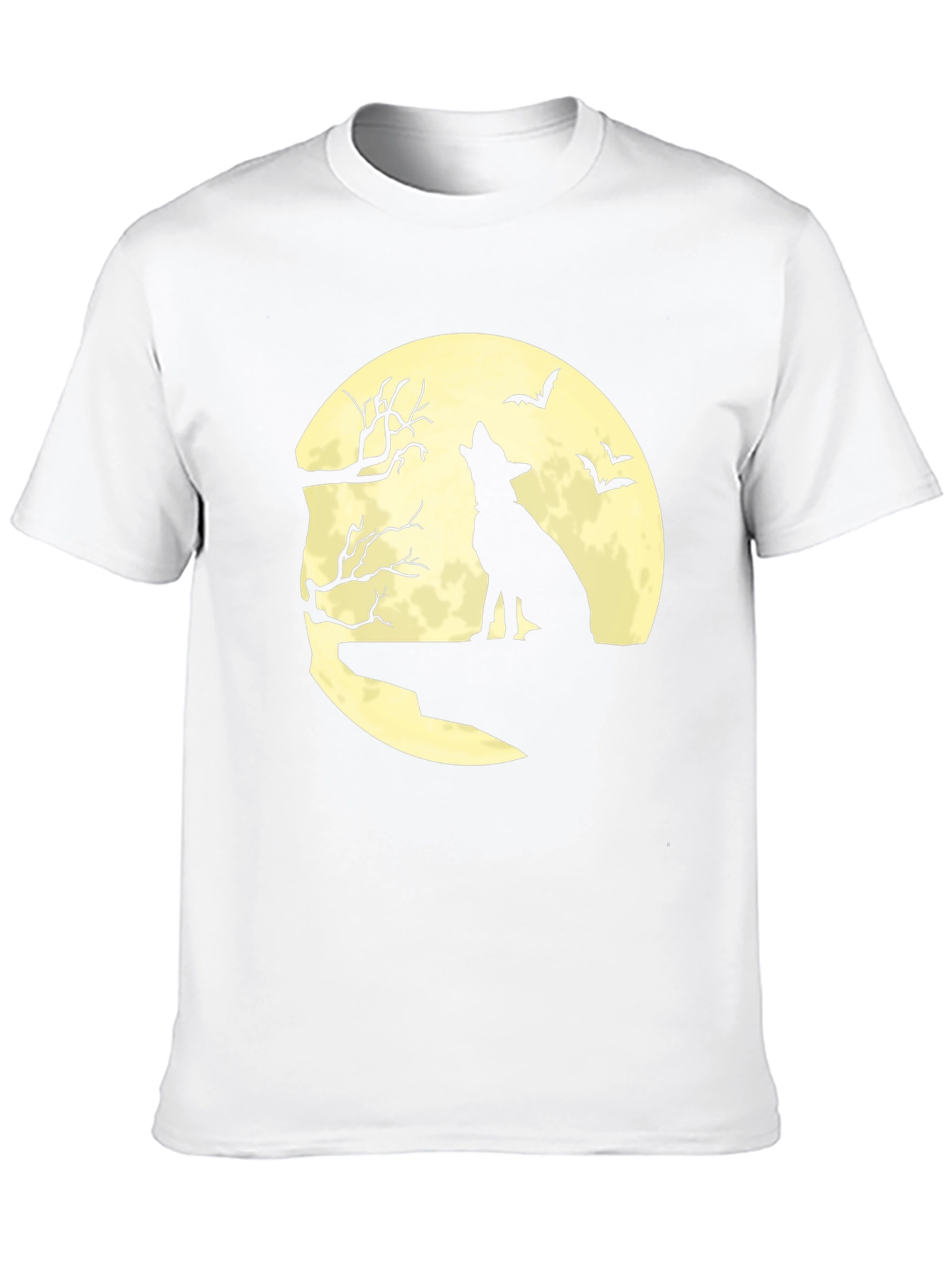 Halloween Wolf Moon Graphic Tee - Black