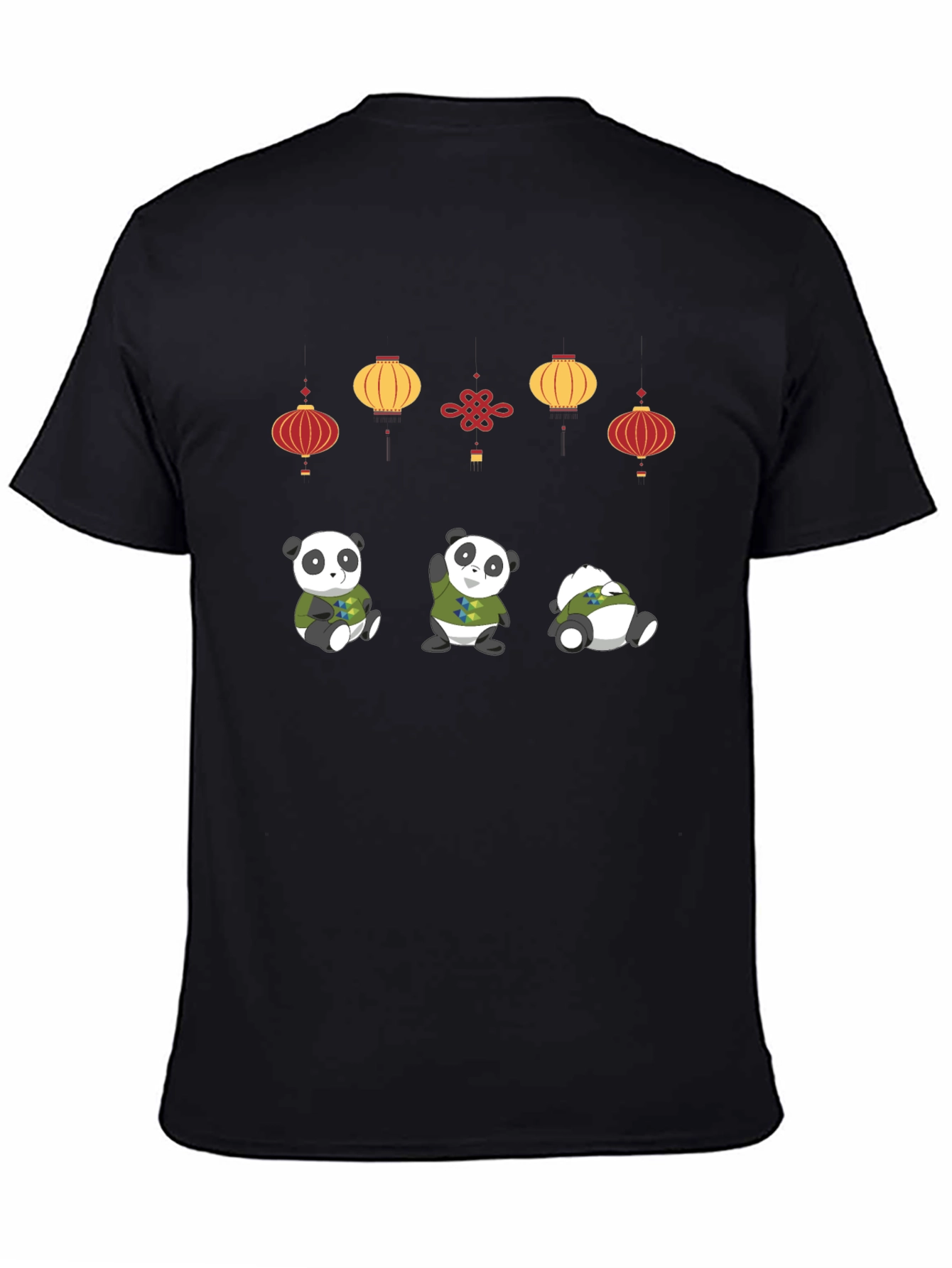 Panda and Lantern Graphic T-Shirt