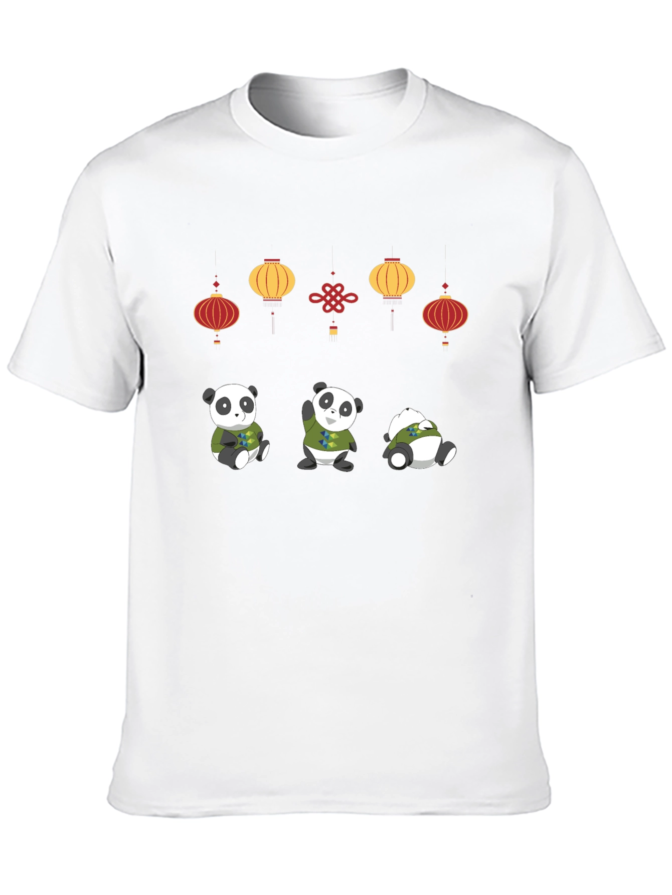 Panda and Lantern Graphic T-Shirt