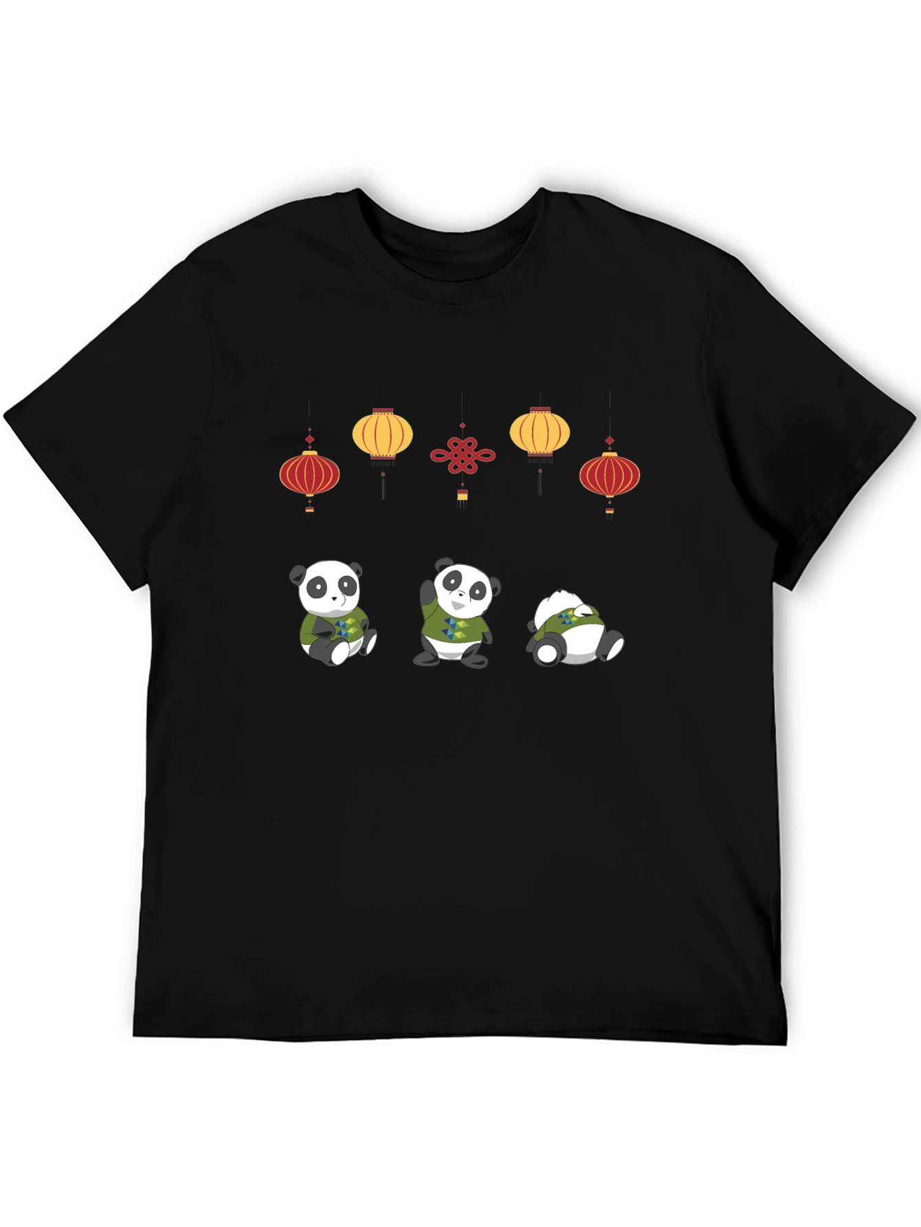 Panda and Lantern Graphic T-Shirt